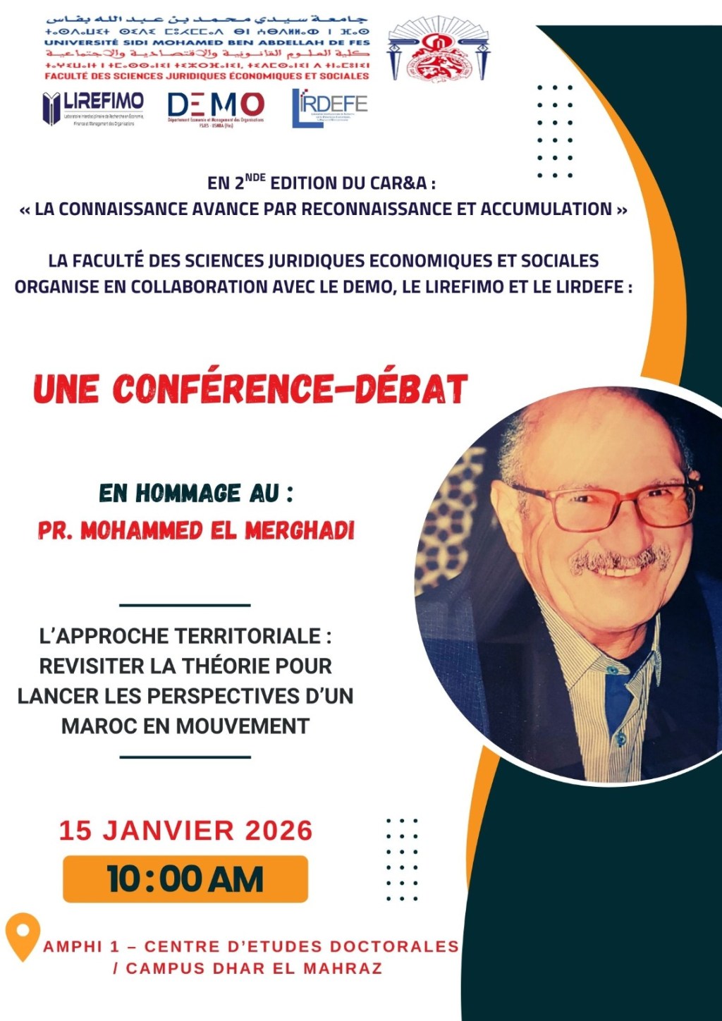 CAR&A – 2 –  :  Hommage au Pr. M. El Merghadi (Mon directeur de&nbsp;thèse)